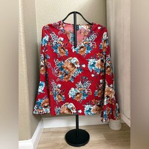 Bell Sleeve floral Women's Top